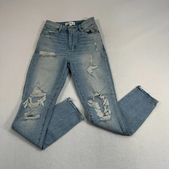 Abercrombie & Fitch Skinny Ankle Jeans Womens Sz 26/2 Light Blue High Rise - Picture 1 of 12